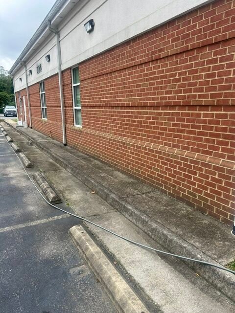 Brick steps before professional pressure washing
