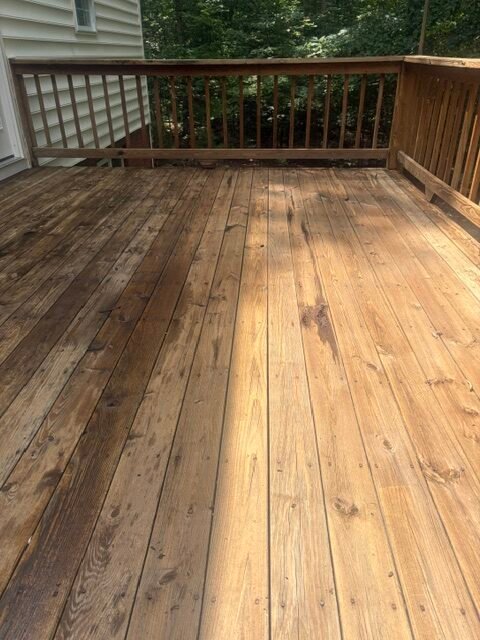 Wood deck after professional cleaning